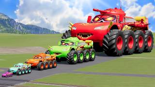 Big & Small Zombie Tank Lightning Mcqueen vs Train Thomas | Beamng.Drive screenshot 3