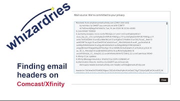 Finding email headers on Comcast/Xfinity