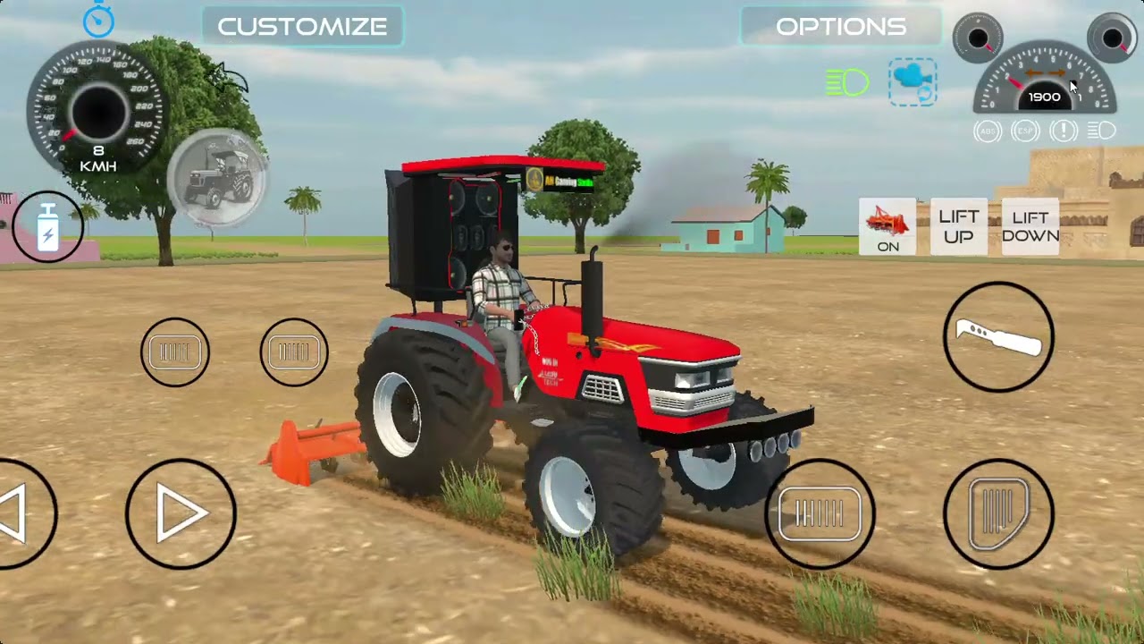 Mahindra Arjun Tractor Modified 4x4 rotavator farming