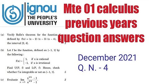 Ignou bsc mathematics Mte 01 calculus previous years question answers December 2021 Q. N. -4