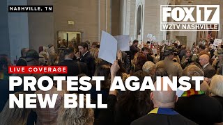 Protest underway inside Capitol against Tennessee bill