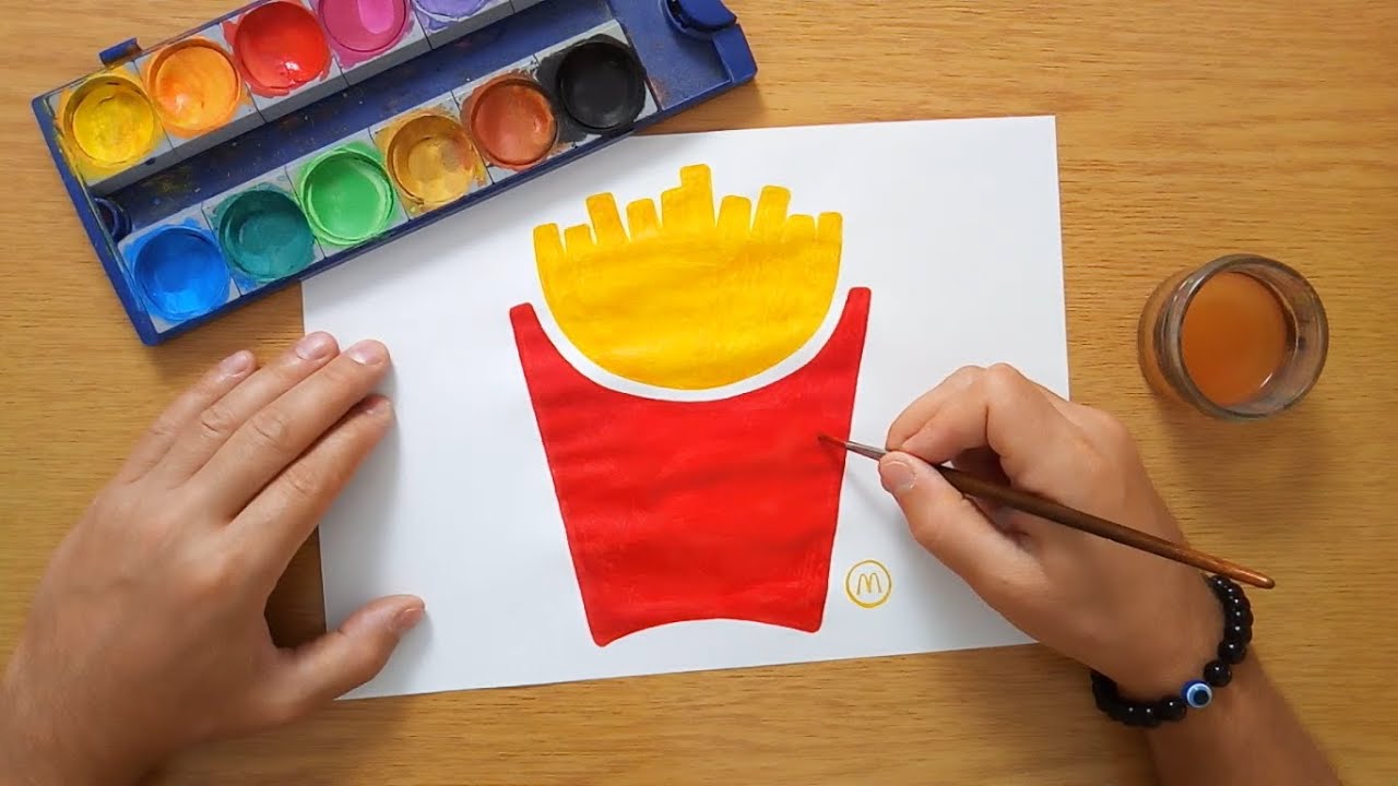 How to draw a McDonald's french fries logo 🍟 - YouTube
