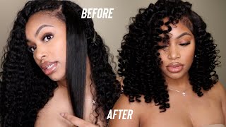 HOW TO GET PERFECT BOMBSHELL WAND CURLS | Bed Head Wand Curler | UNICE V- Part Wig + 3 Styles in 1 screenshot 3