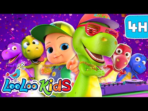 Five Little Dinos Friends Mega Kids Songs Mix LooLoo Kids Nursery Rhymes 