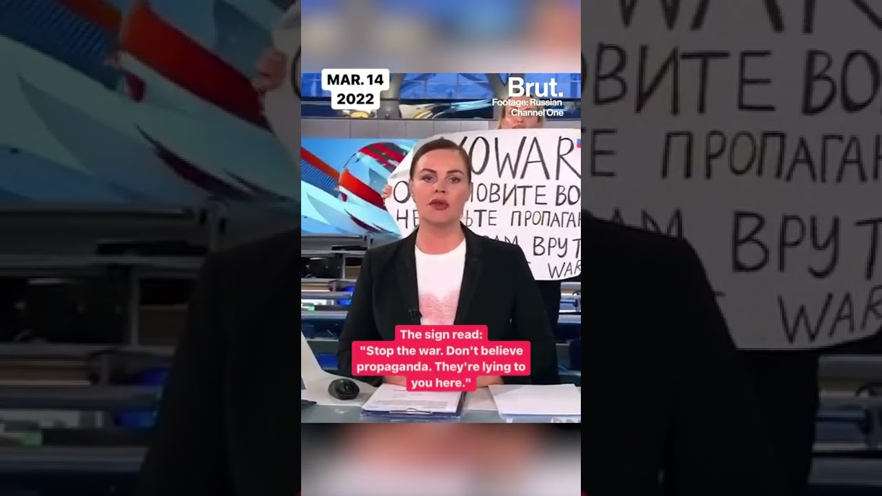 An Anti War Protester And Employee Of Russia S State Run Channel Interrupted Live Broadcast