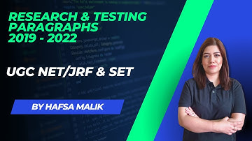 RESEARCH & TESTING MARATHON  | PARAGRAPHS 2020 - 2022   | NET/JRF & SET PSYCHOLOGY 2023