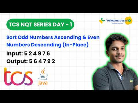 TCS NQT 2026 Coding Questions | Day 1: Sort Odd Ascending & Even Descending (In-Place)
