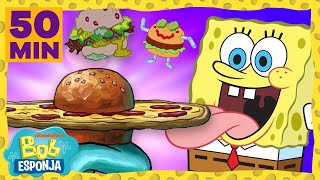 Bob Esponja | 50 minutos das melhores criações com Hambúrgueres de Siri! | Bob Esponja em Português image