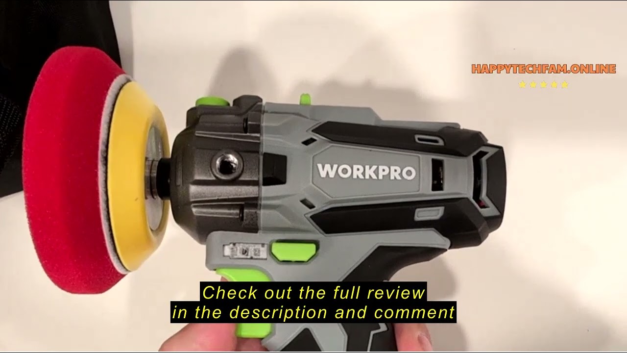 Review WORKPRO 12V Cordless Polisher, 3" Mini Car Detailing Buffer & Sander Machine Kit with 2 Li-Io