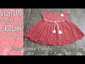 Vestido Manu para Bebê de Crochê (6 a 9 meses) Professora Giane Crochê