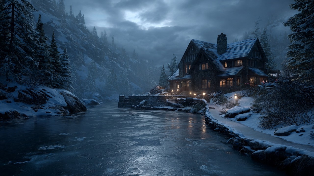 Medieval Celtic Winter Night ❄️ Foggy Castles & Snowy Valleys | Cozy Ambience for Study & Sleep