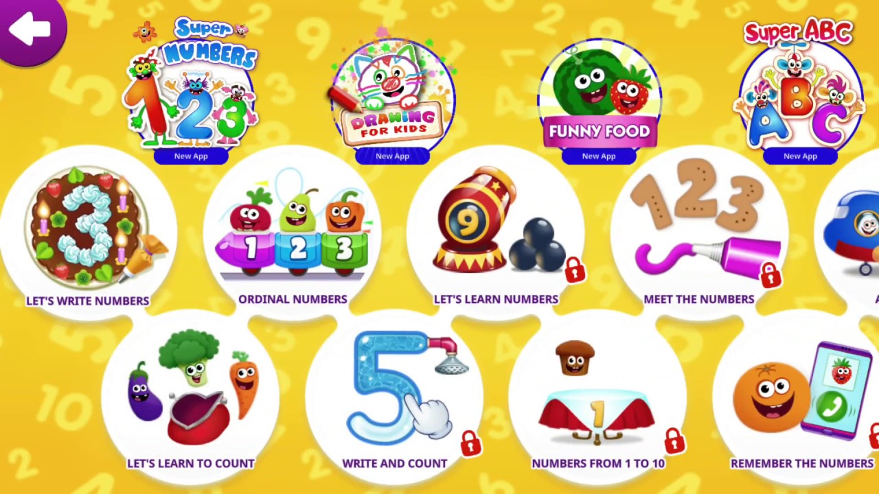 Funny food 3: kids learn math with fun game for learning - YouTube