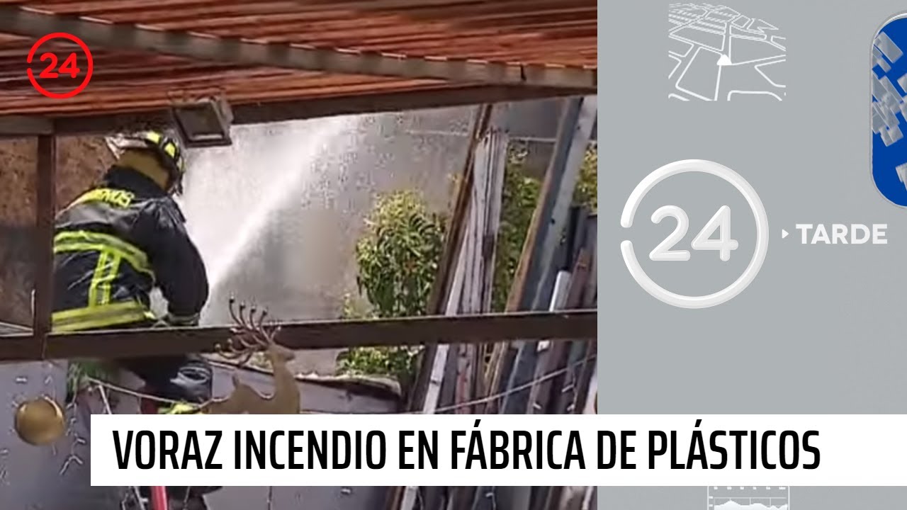 San Joaquín: Voraz incendio en fábrica de plásticos deja dos heridos | 24 Horas TVN Chile