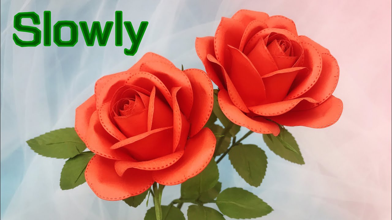 ABC TV | Как сделать розовый бумажный цветок № 2 (медленно) - Учебник по рукоделию