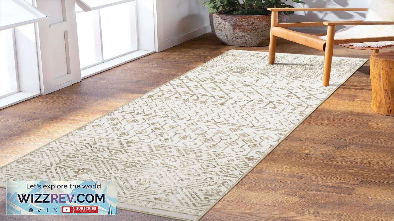 Ковёр Garvee 2x6, подходит для машинной стирки, переходный серо-коричневый, для дома