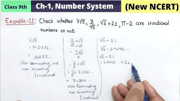 Class 9th maths chapter 1 Number System Example 11 new NCERT  | check whether 7root 5 is irrational
