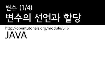 Java - 변수 (1/4) : 변수의 선언과 할당