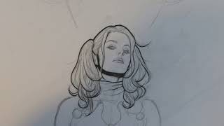 Frank Cho Art Demo  Inking Harley Quinn's Face