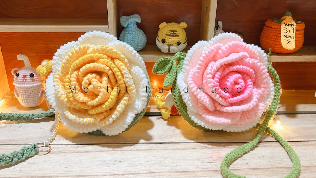 Hướng dẫn móc túi hoa hồng | Mẹ tít handmade