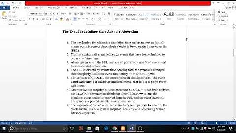 The Event scheduleing or time advance algorithm