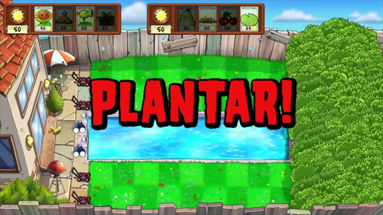 Plants vs zombies Replanted cooperativo (piscina, telhado e boliche)