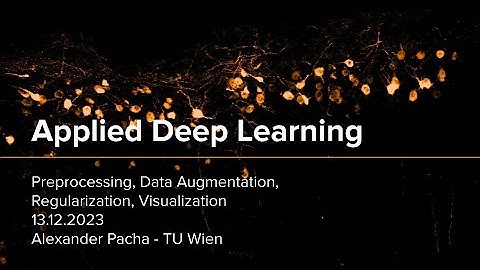 Applied Deep Learning 2023 - Lecture 9 - Preprocessing, Augmentation, Regularization, Visualization