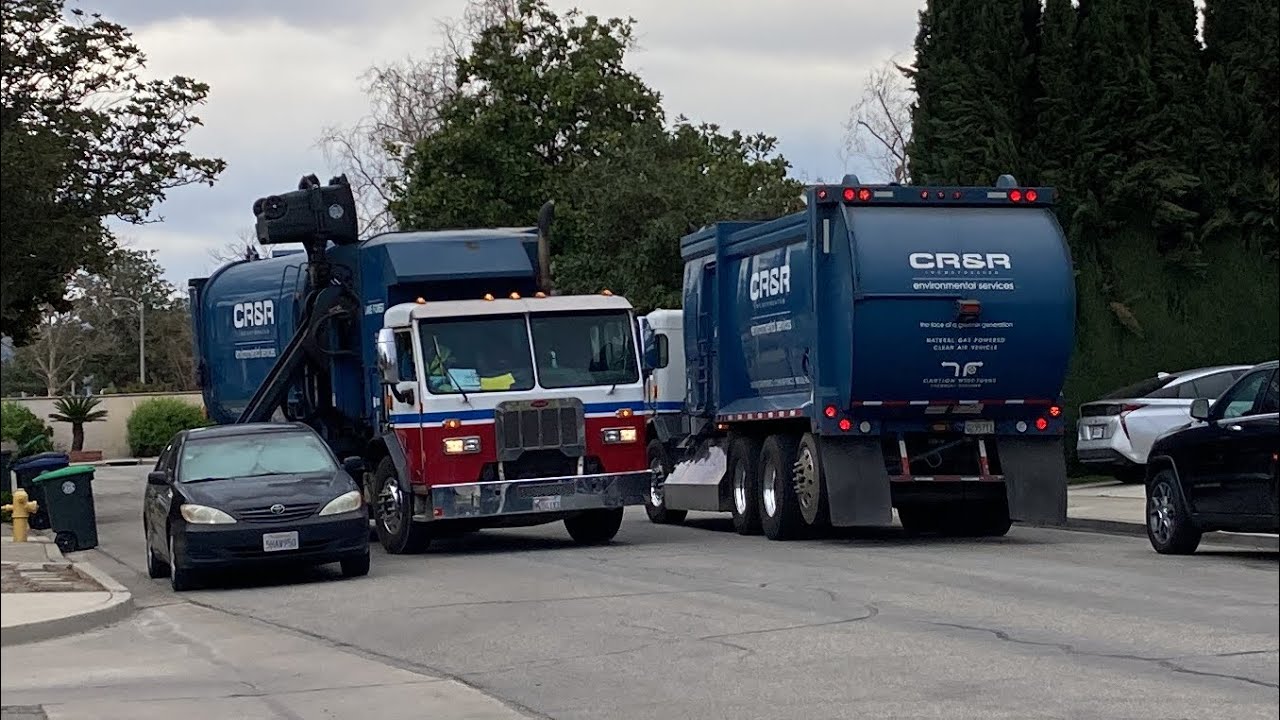 3 CR&R trucks in Tustin - YouTube