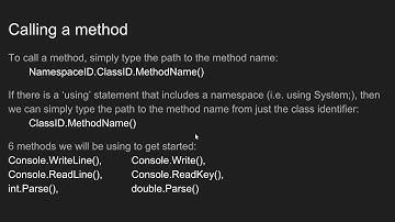 Using (Calling) Methods in C#