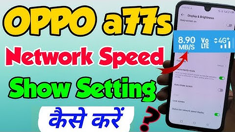 OPPO A77s me Net Speed kaise show kare | how to show Net speed setting in OPPO a77s | OPPO a77s
