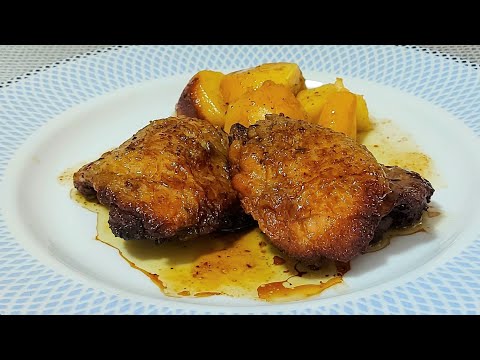 Pollo al horno con limón y patatas