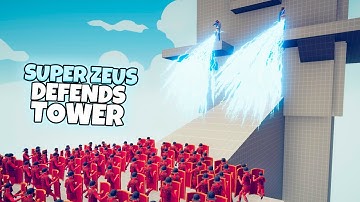 SUPER ZEUS DEFENDS TOWER vs EVERY FACTION | TABS Modded Gameplay
