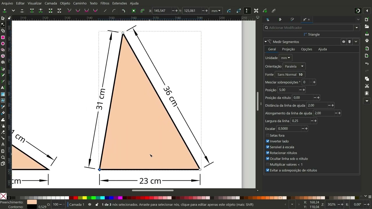 Inkscape - Medindo Polígonos