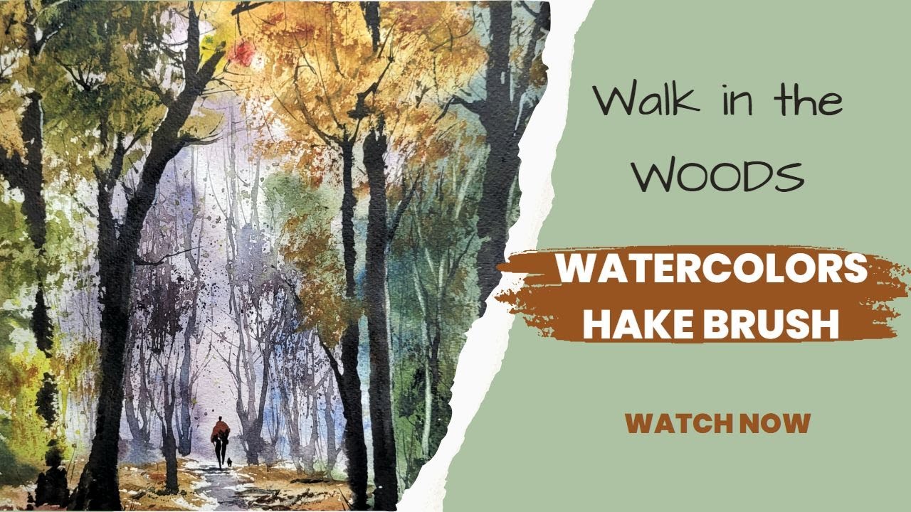 Paint FAST & LOOSE Hake Brush watercolor Walk in the Woods YouTube