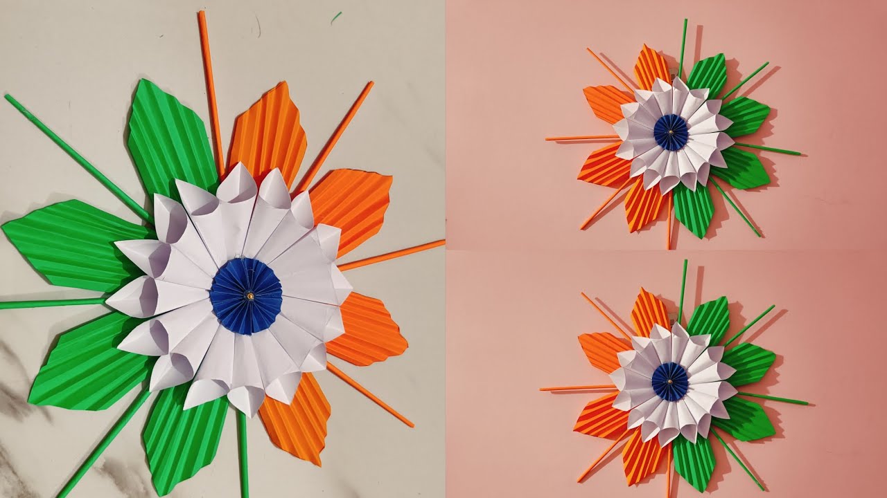 Independence day wall hanging craft // Tricolour wall decoration ideas ...