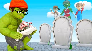 NickHulk Is Zombie Police - Evil Witch Miss T - Scary Teacher 3D Chocolate Candy Transforms