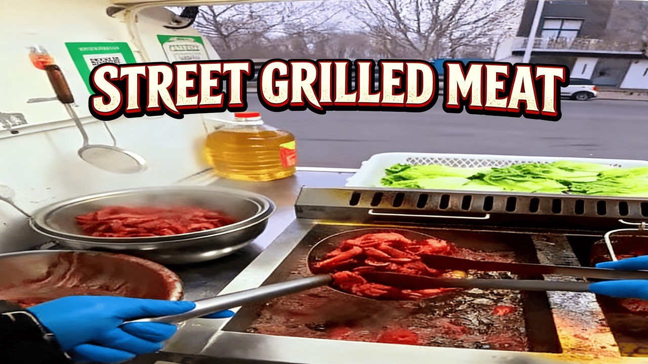 Crispy fried pork fillet sandwich, popular street food with steady customers