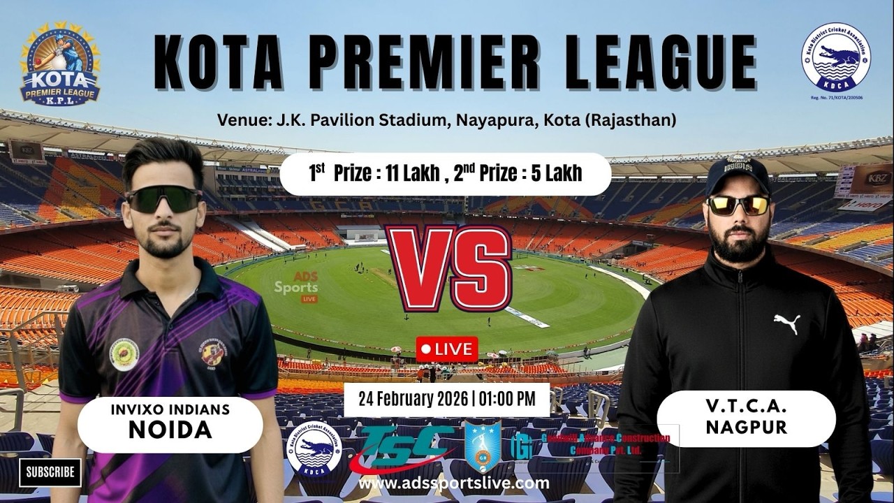 🔴 LIVE | Kota Premier League | VTCA Nagpur vs Invixo Indians Noida 