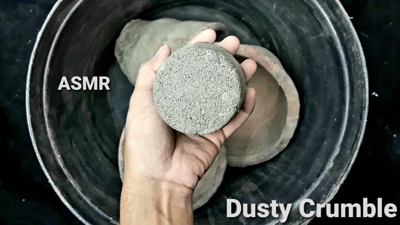 ASMR- Very Dusty Dry Gritty Sand Crumbling on Pots and Dust play. - YouTube