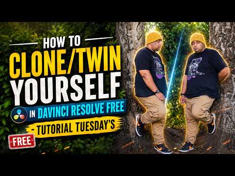 Tutorial Tuesday's - How to Clone/twin yourself in Davinci resolve free!!
