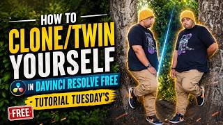 Tutorial Tuesday's - How to Clone/twin yourself in Davinci resolve free!!