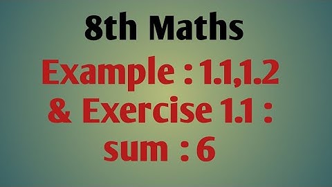 8th Maths - Chapter : 1 - Example : 1.1,1.2 & Exercise : 1.1 sum : 6 @JRMaths517