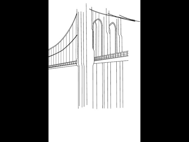 De-constructing drawing of the Brooklyn Bridge1