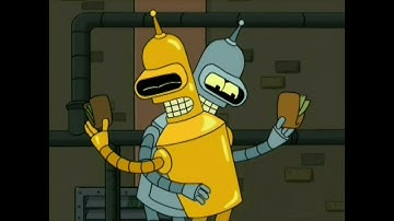 0415 The Farnsworth Parabox-Bender vs Alternate Reality Golden Bender - "That Explains Fruity Here"