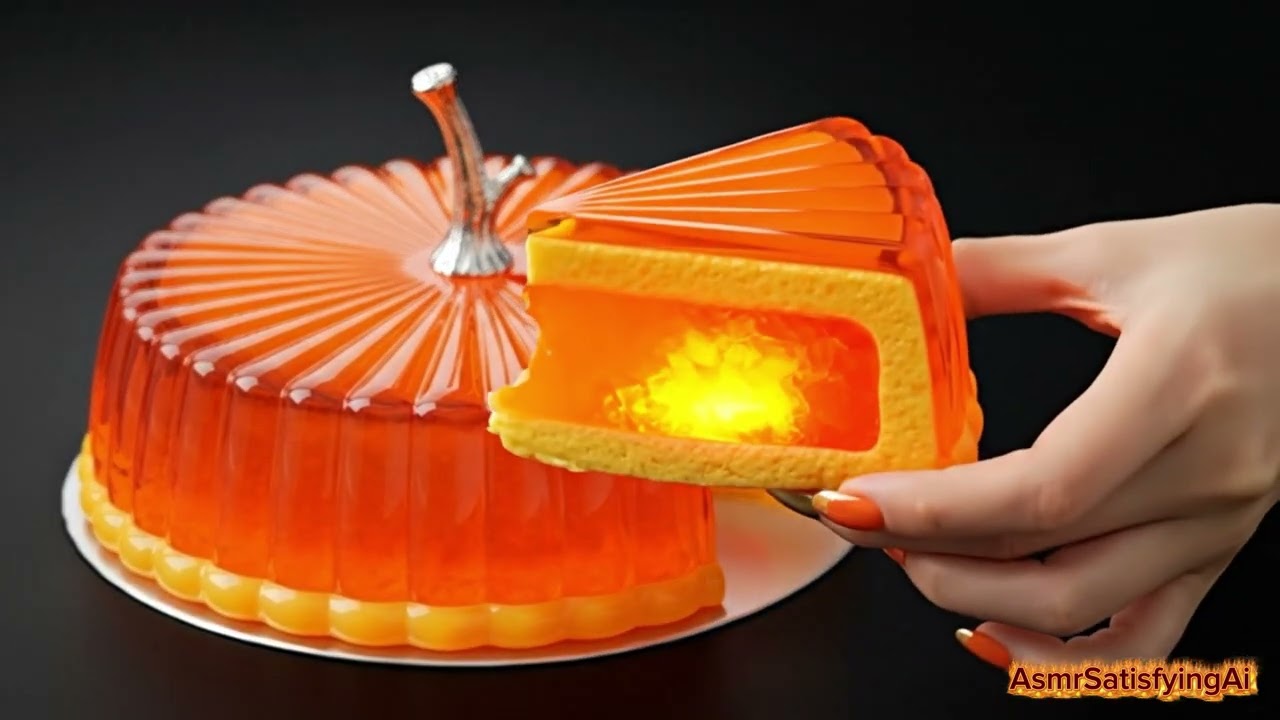 AI ASMR Halloween 🎃 Glass Cakes & Fruits Cutting | Hydraulic Press + Spooky Triggers For Asleep