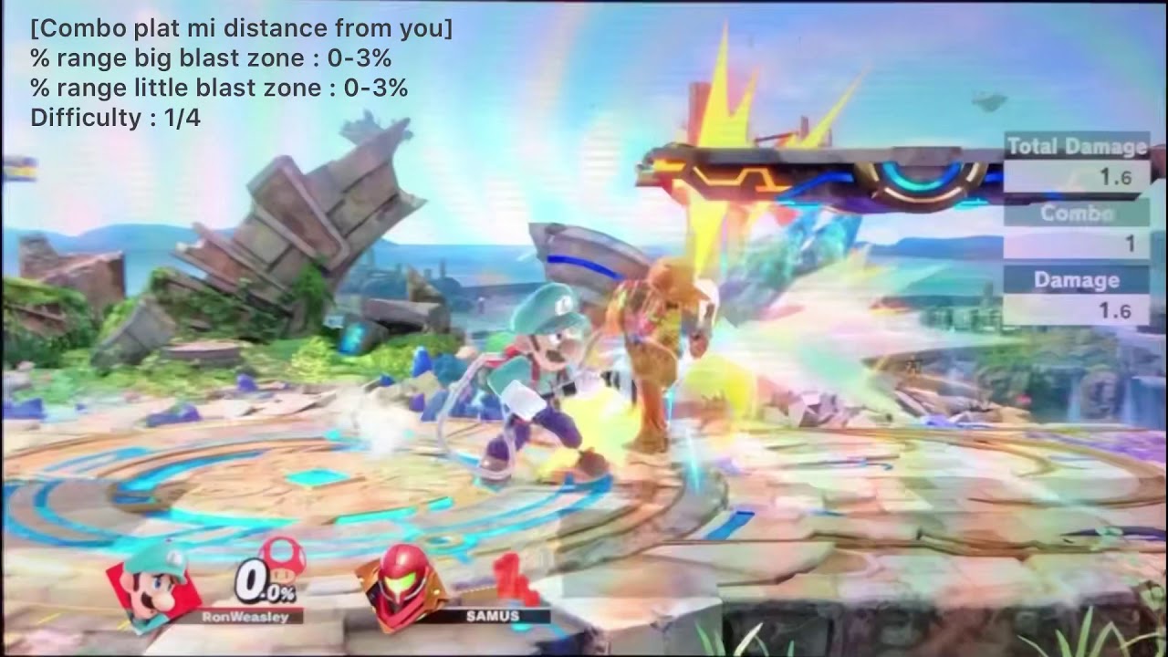 Luigi grab to death combos - Samus 0-10%