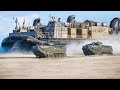 US Intense Beach Landing Exercise with Massive LCAC Hovercrafts