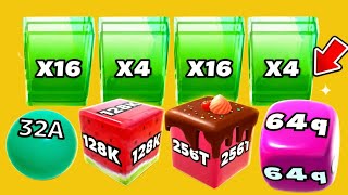 Jelly Run 2048 Mode Run vs Ball Run Game | 4 Shape 256T Power Run 32A 64Q speed run