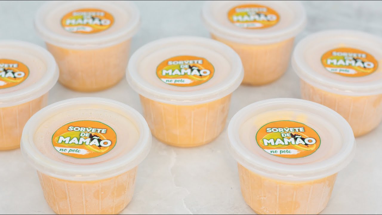 SORVETE DE MAMÃO NO POTE