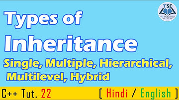 Types of Inheritance in C++  | C++ Tutorials in हिंदी/English | Tutorial - 22