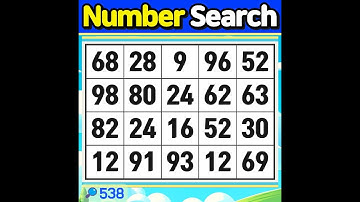 Number Search #538 The world is wide, and there’s so much to do.【Match | brain game | puzzle 】